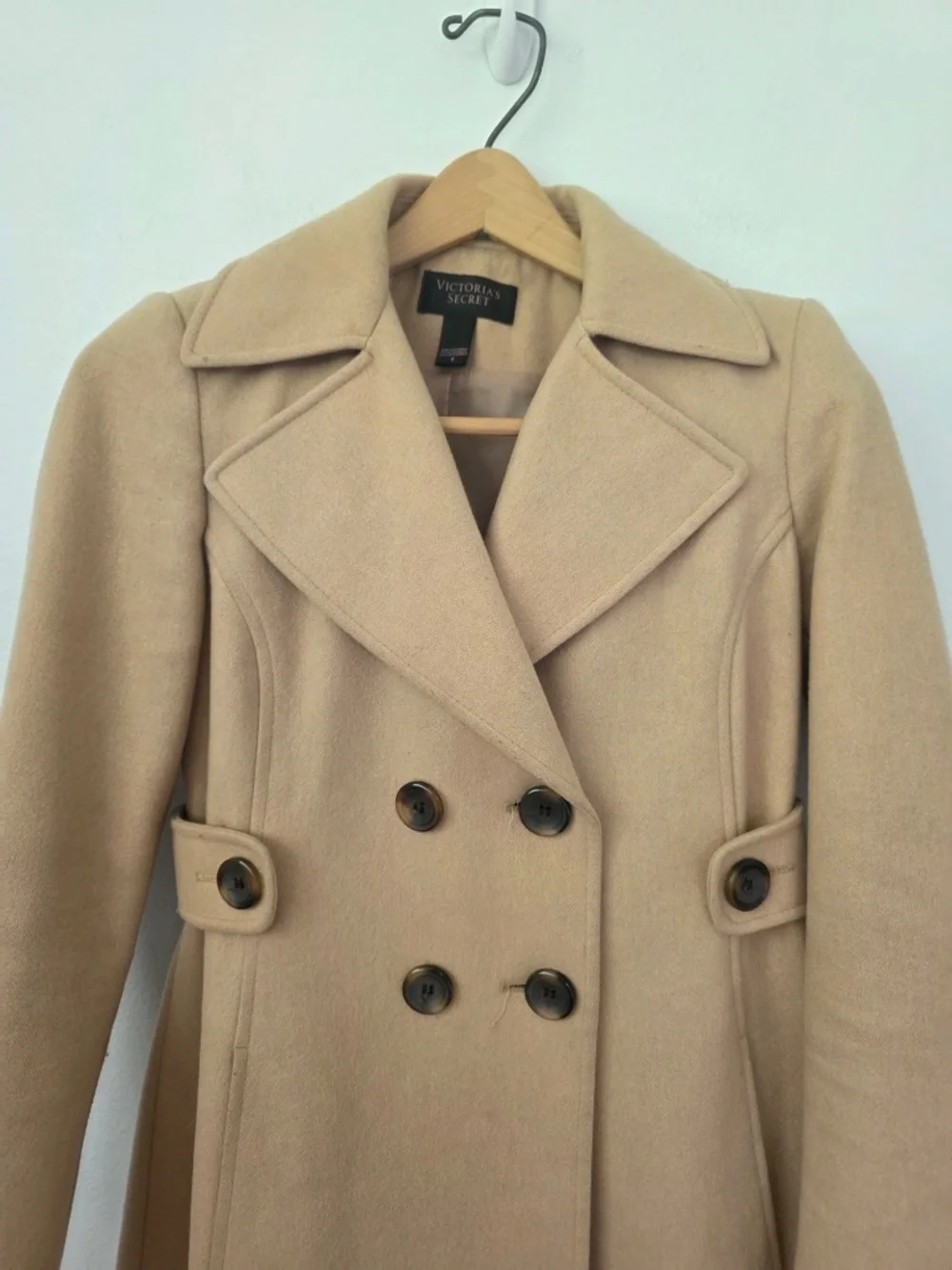 Victoria's Secret Honey Beige Wool Blend Long Pea Coat - Size 0